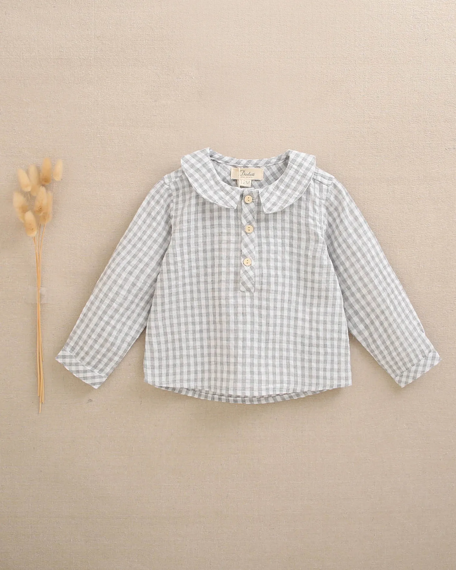 Camisa Bebé Manga Larga Cuadros Gris 127 Dadati